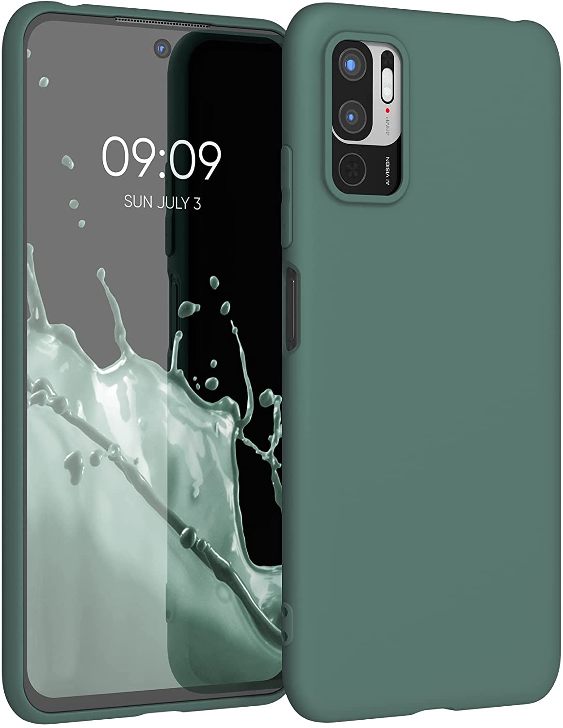KW Xiaomi Redmi Note 10 5G Θήκη Σιλικόνης TPU - Blue Green - 54947.171