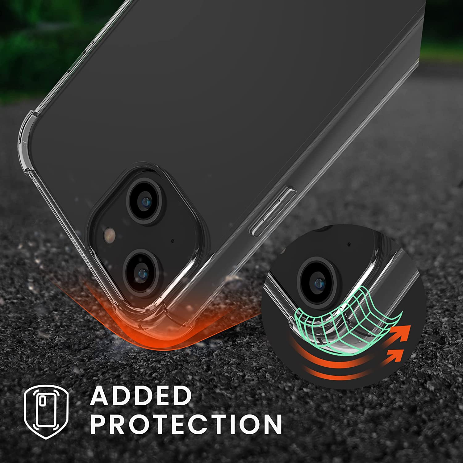 KW iPhone 14 Θήκη Σιλικόνης TPU με Μεταλλικό Λουράκι - Διάφανη / Silver - 59101.35