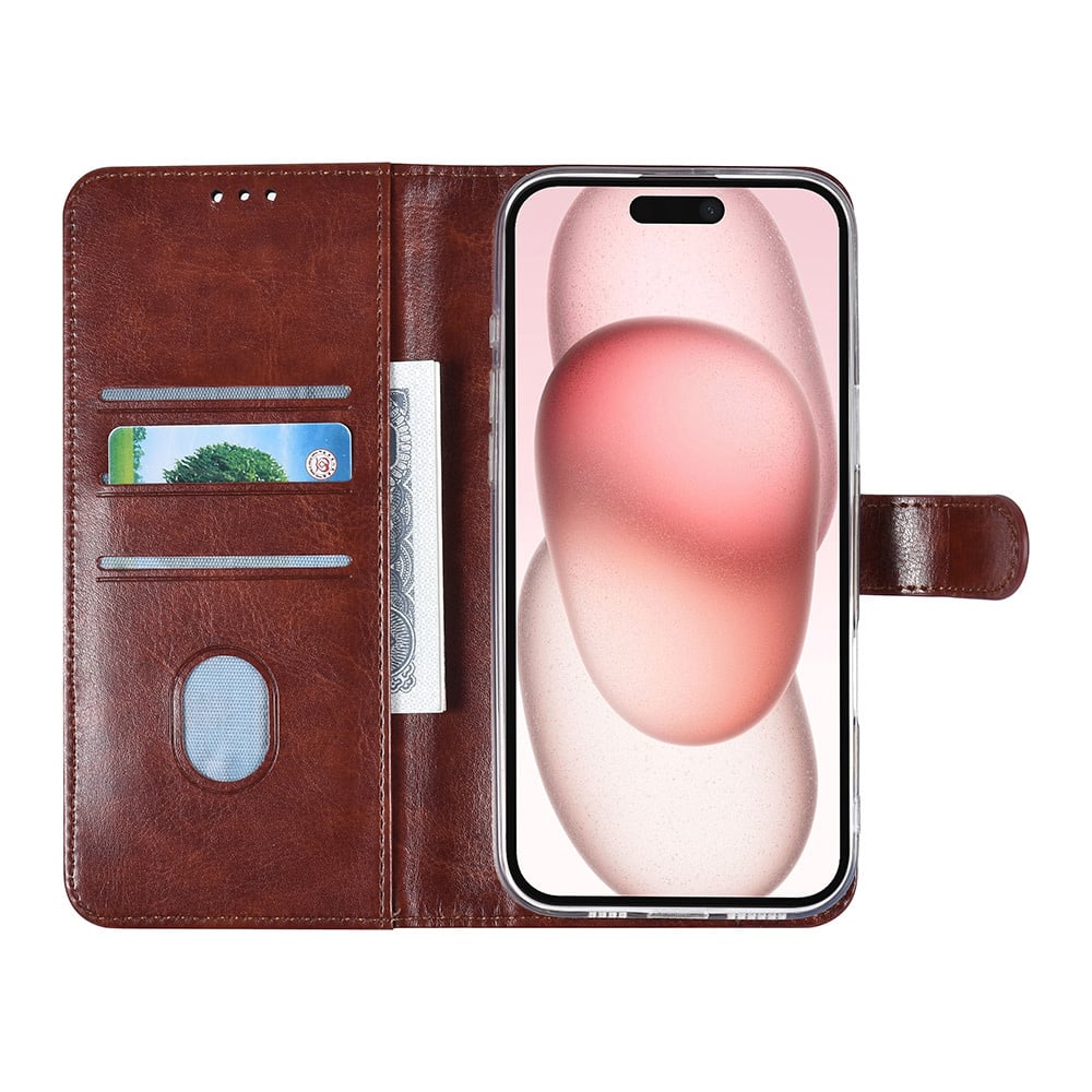 Tuniq iPhone 16 Plus - Θήκη Πορτοφόλι Stand από Δερματίνη - Καφέ