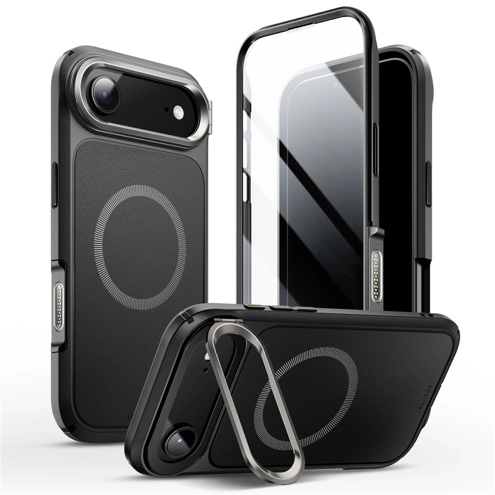 Supcase iPhone Air - IBLSN Ares Flip Mag - MagSafe Σκληρή Θήκη με Πλαίσιο Σιλικόνης και Προστασία Οθόνης και Stand - Black