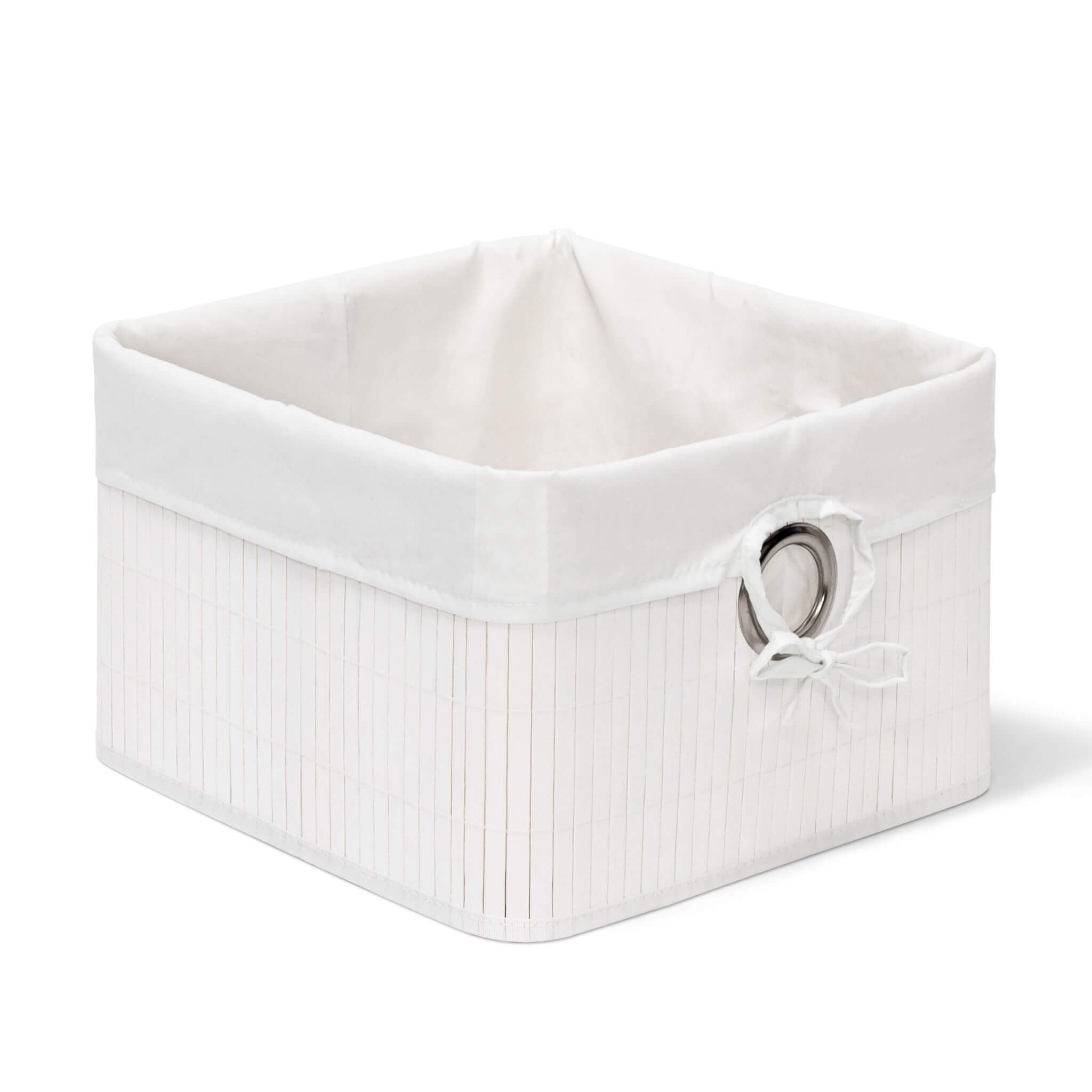 Relaxdays Καλάθι Αποθήκευσης από Bamboo - White / Silver - 4052025998103