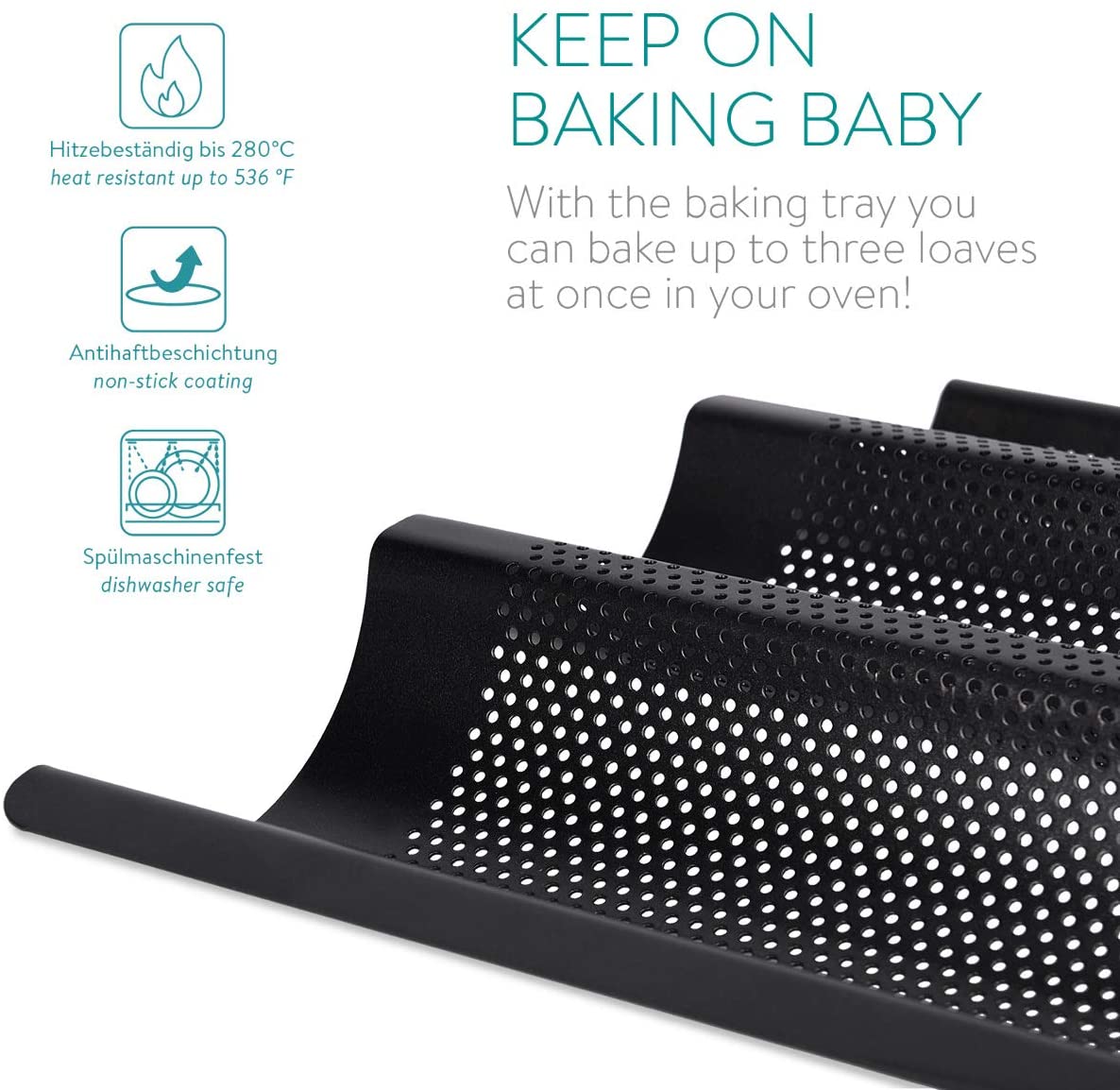 Navaris Φόρμα Ψησίματος Ψωμιού με Ξύστρα Ζύμης - Black - 44750.01