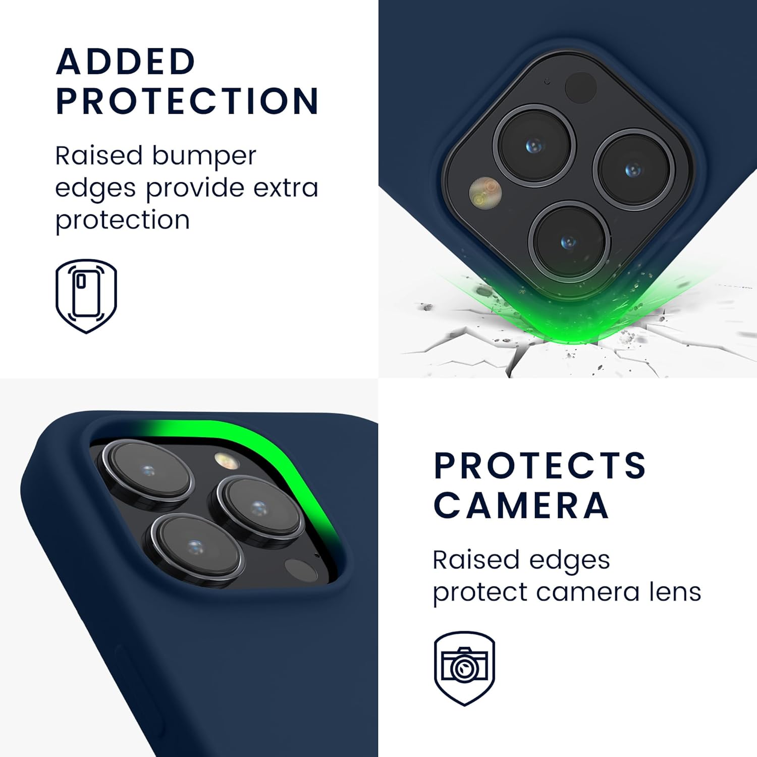 KW iPhone 15 Pro Θήκη Σιλικόνης Rubberized TPU - Navy Blue