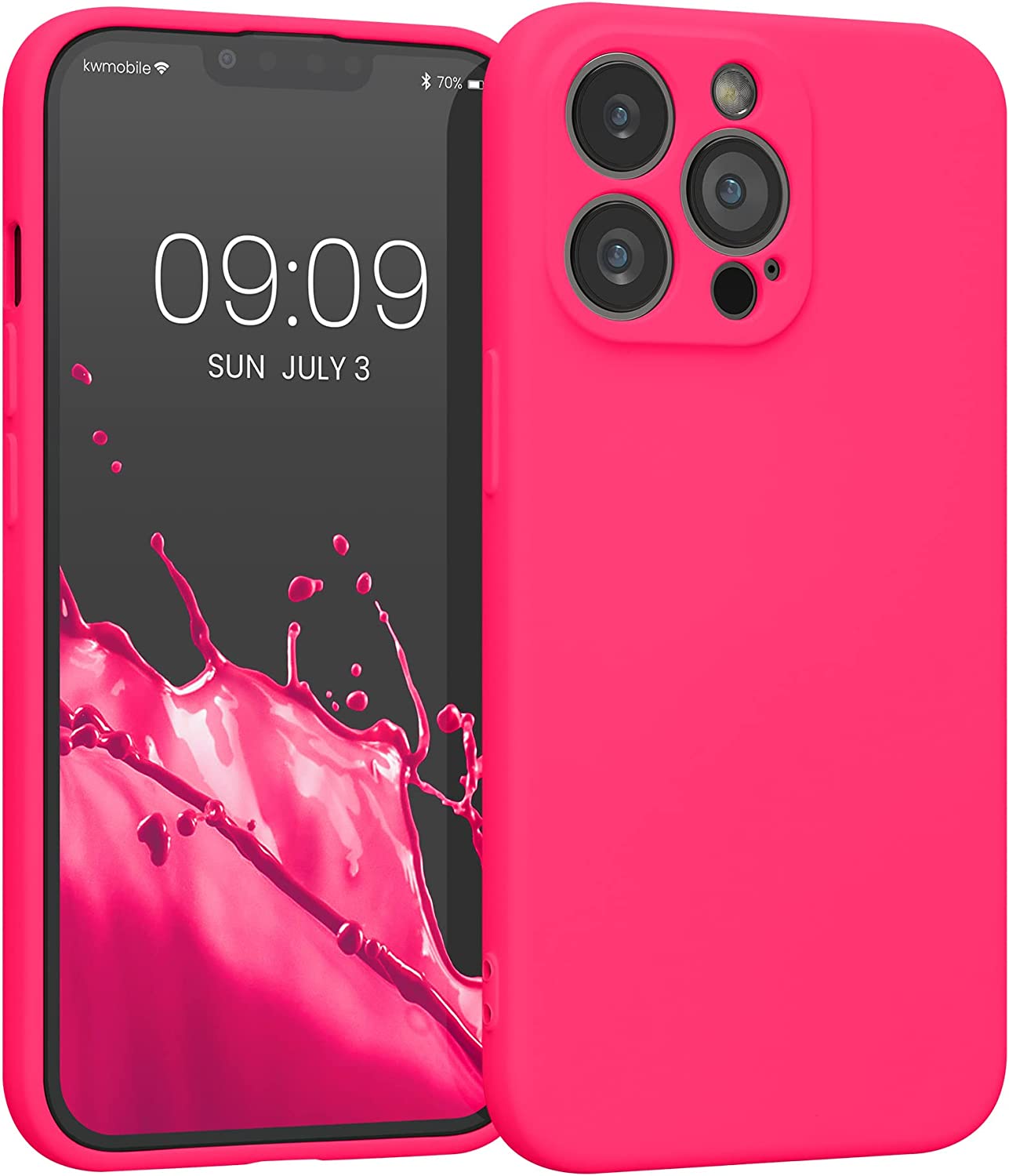 KW iPhone 13 Pro Θήκη Σιλικόνης Rubberized TPU - Neon Pink - 58955.77