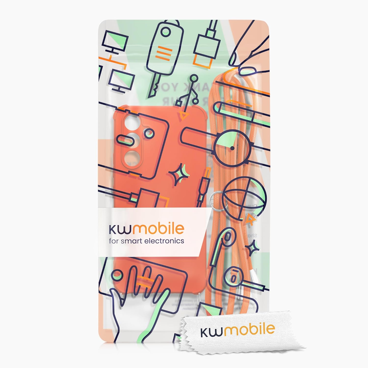 KW Samsung Galaxy A54 5G Θήκη Σιλικόνης TPU με Λουράκι - Fruity Orange - 60805.150
