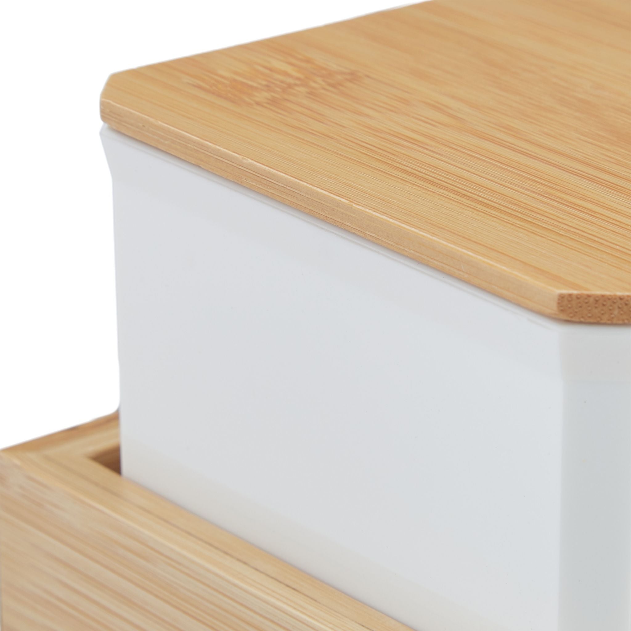 Relaxdays Σετ με 3 Βάζα Αποθήκευσης με Κουτάλι και Καπάκι από Μπαμπού - Light Brown / White - 4052025983512