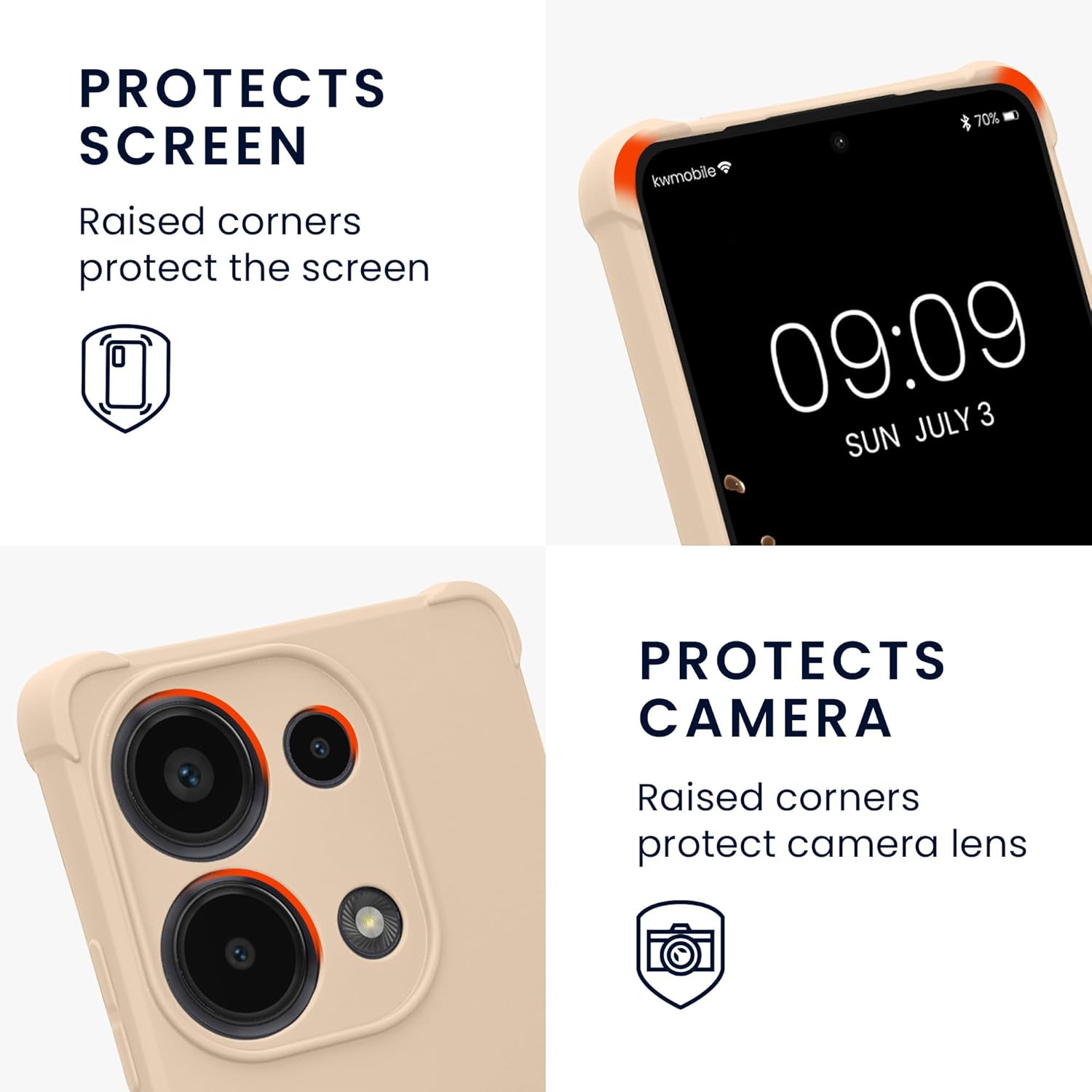 KW Xiaomi Redmi Note 13 Pro 4G Θήκη Σιλικόνης TPU με Λουράκι - Cream