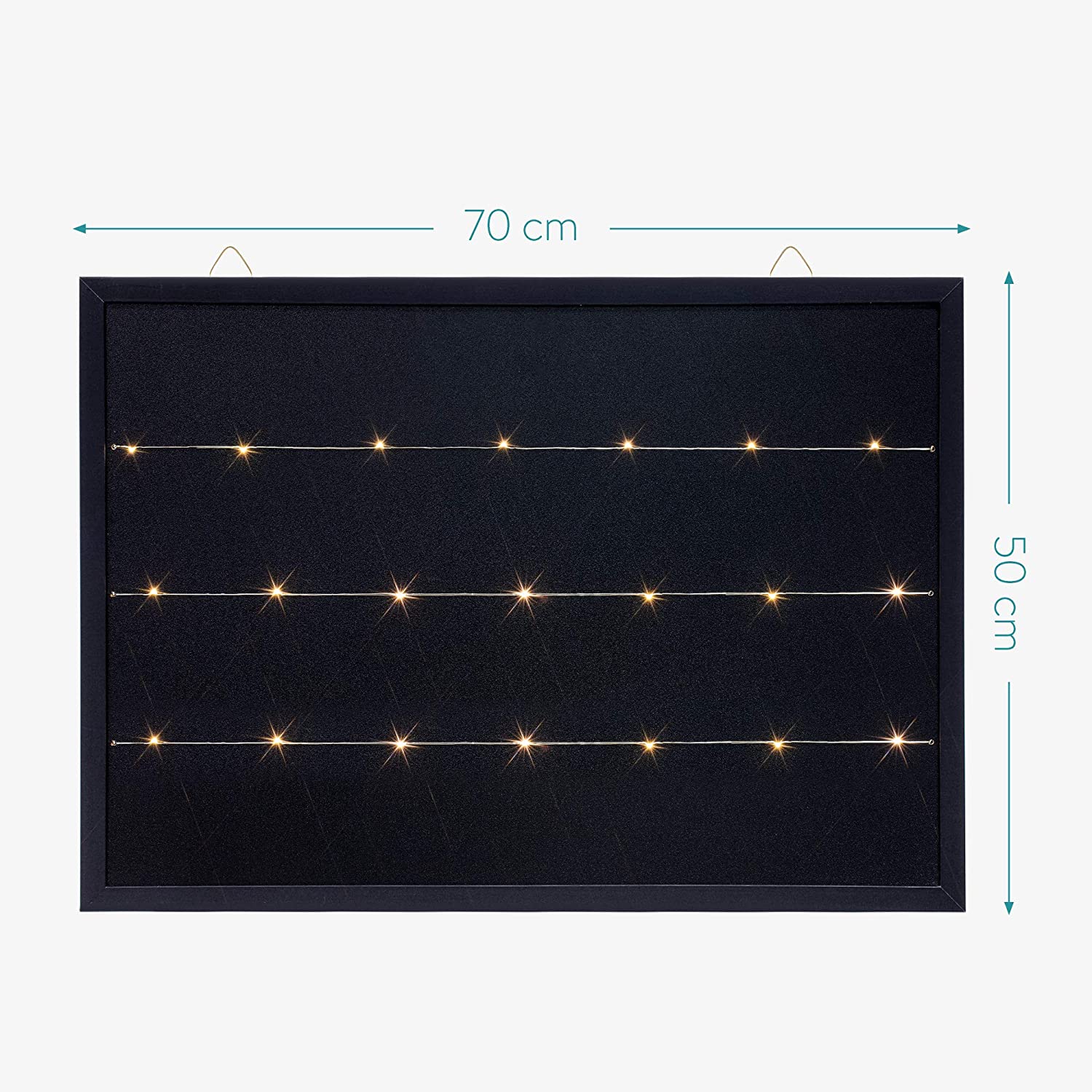 Navaris Μαυροπίνακας με Φωτισμό LED - 70 x 50cm - Black - 53328.01.2