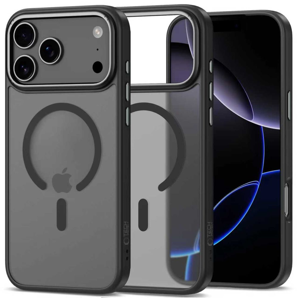 Tech-Protect iPhone 17 Pro Max - MagEdge - Σκληρή Θήκη με Πλαίσιο Σιλικόνης και MagSafe - Matte Black / Gunmetal