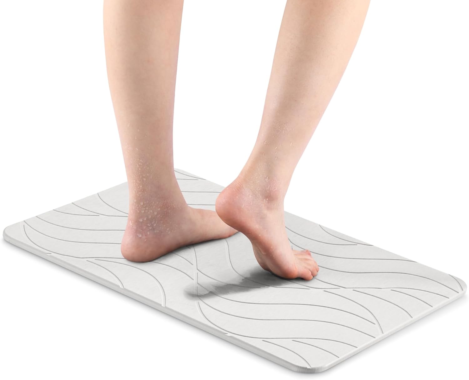 Navaris Αντιολισθητικό Χαλάκι Μπάνιου από Διατομίτη για Γρήγορο Στέγνωμα -‎ 60 x 39 cm - Ivory - 59868.01