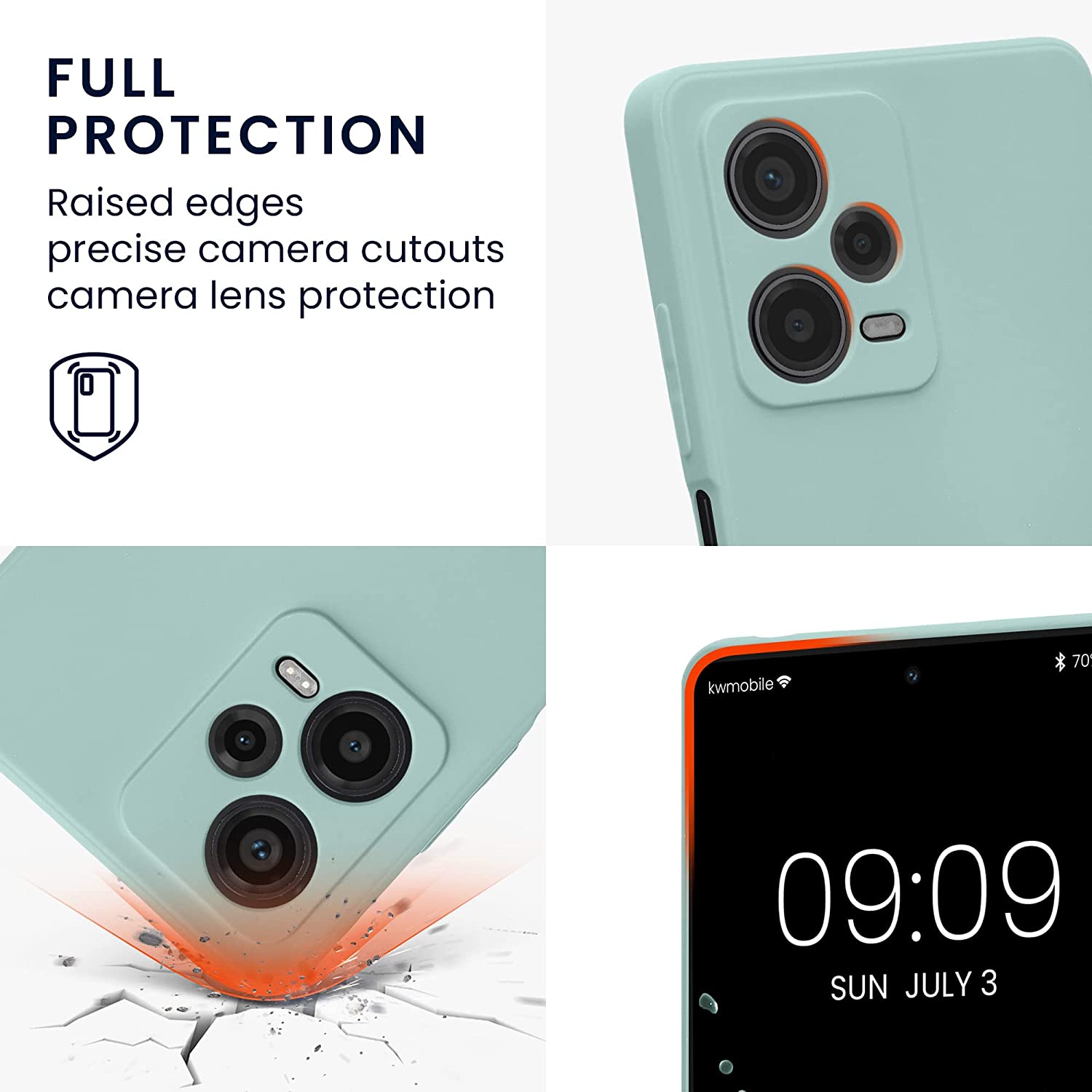 KW Xiaomi Redmi Note 12 Pro+ Θήκη Σιλικόνης Rubberized TPU - Cool Mint - 60734.200