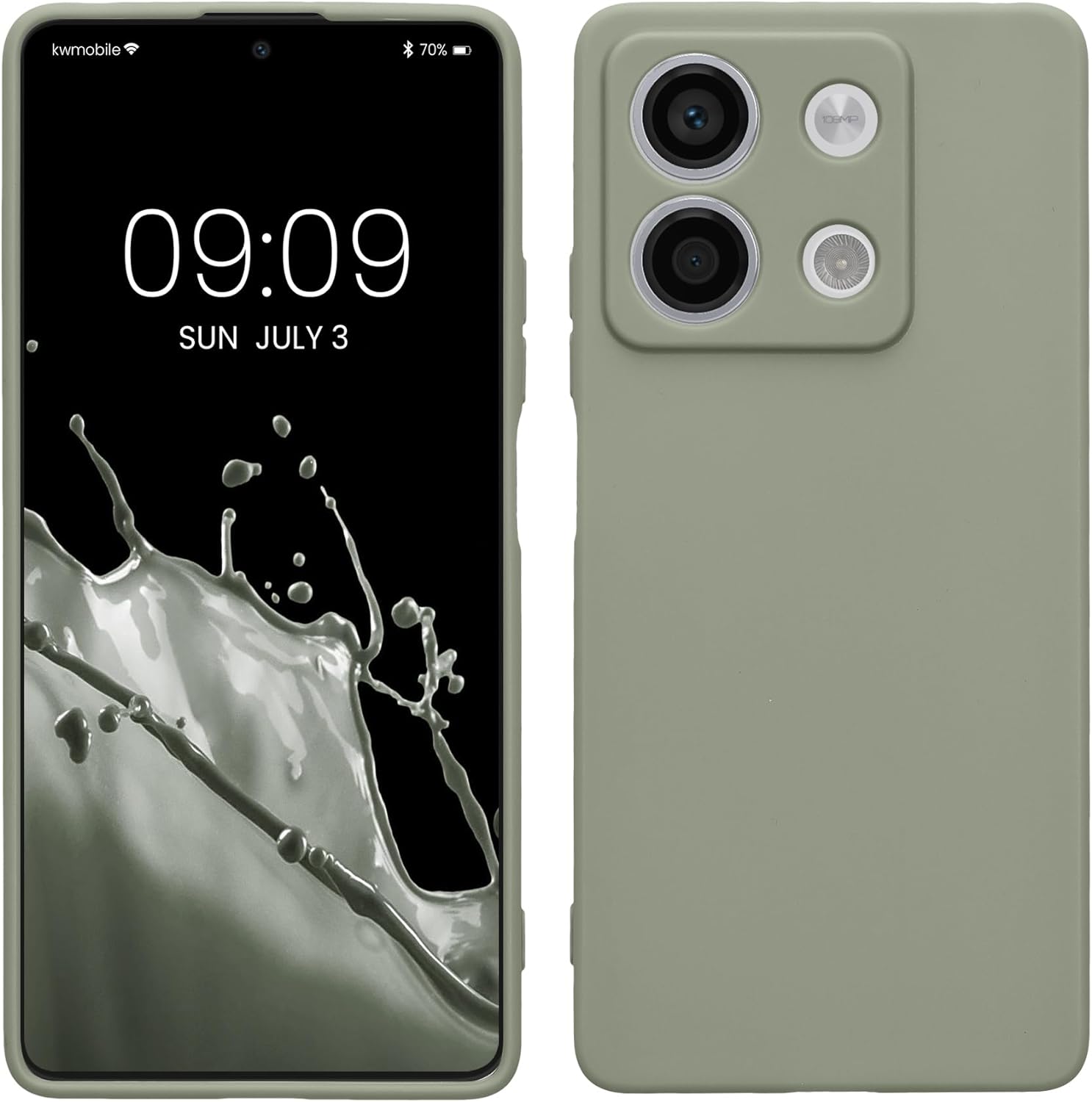 KW Xiaomi Redmi Note 13 5G Θήκη Σιλικόνης TPU - Grey Green - KWM000020LK003C