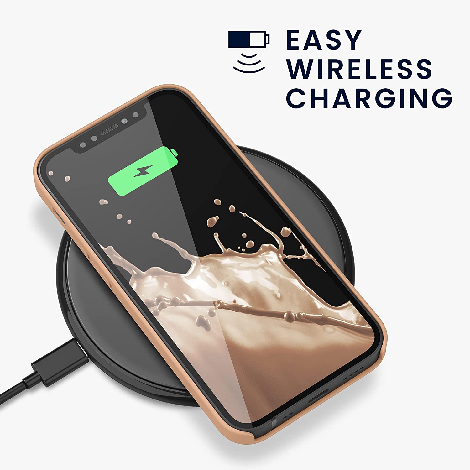 KW iPhone 12 / iPhone 12 Pro Θήκη Σιλικόνης Rubber TPU - Peach Nougat - 52641.194