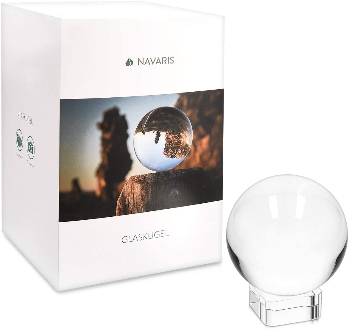 Navaris Glass Photo Ball Κρυστάλλινη Σφαίρα - 60mm - Clear - 42862