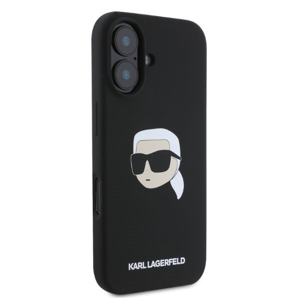 Karl Lagerfeld iPhone 16 - Silicone Karl Head Print - Θήκη Σιλικόνης με MagSafe - Black - KLHMP16SSKHPPLK - likebrands.gr