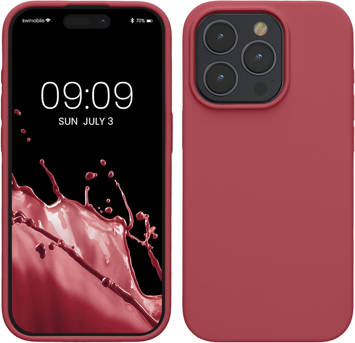 KW iPhone 15 Pro Θήκη Σιλικόνης Rubberized TPU - Dark Rose