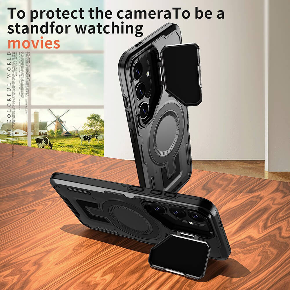 Techsuit Samsung Galaxy S25 Edge CamVault MagSafe Σκληρή Θήκη με Πλαίσιο Σιλικόνης - Black