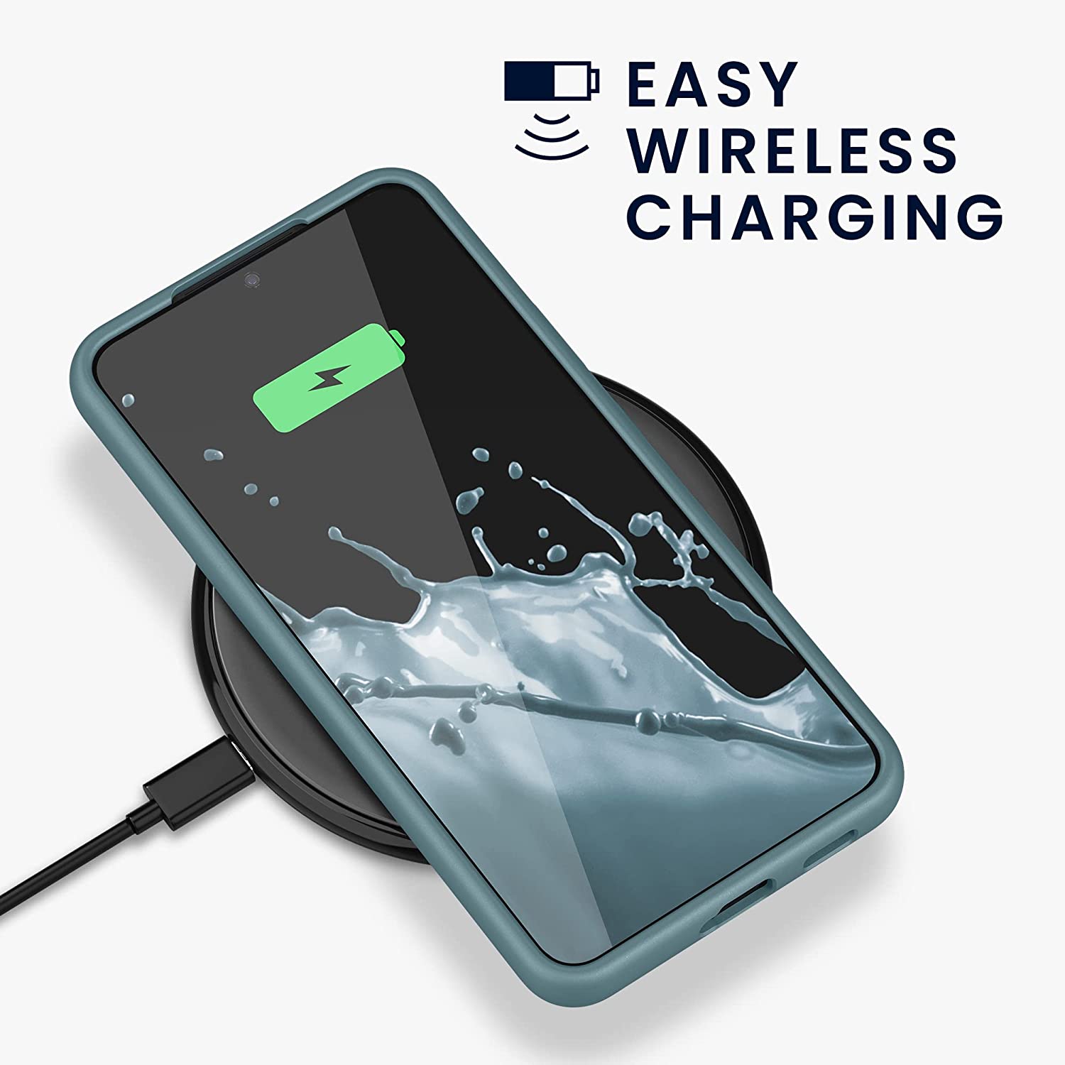 KW Samsung Galaxy S22 Plus Θήκη Σιλικόνης Rubberized TPU - Stone Blue - 56761.206