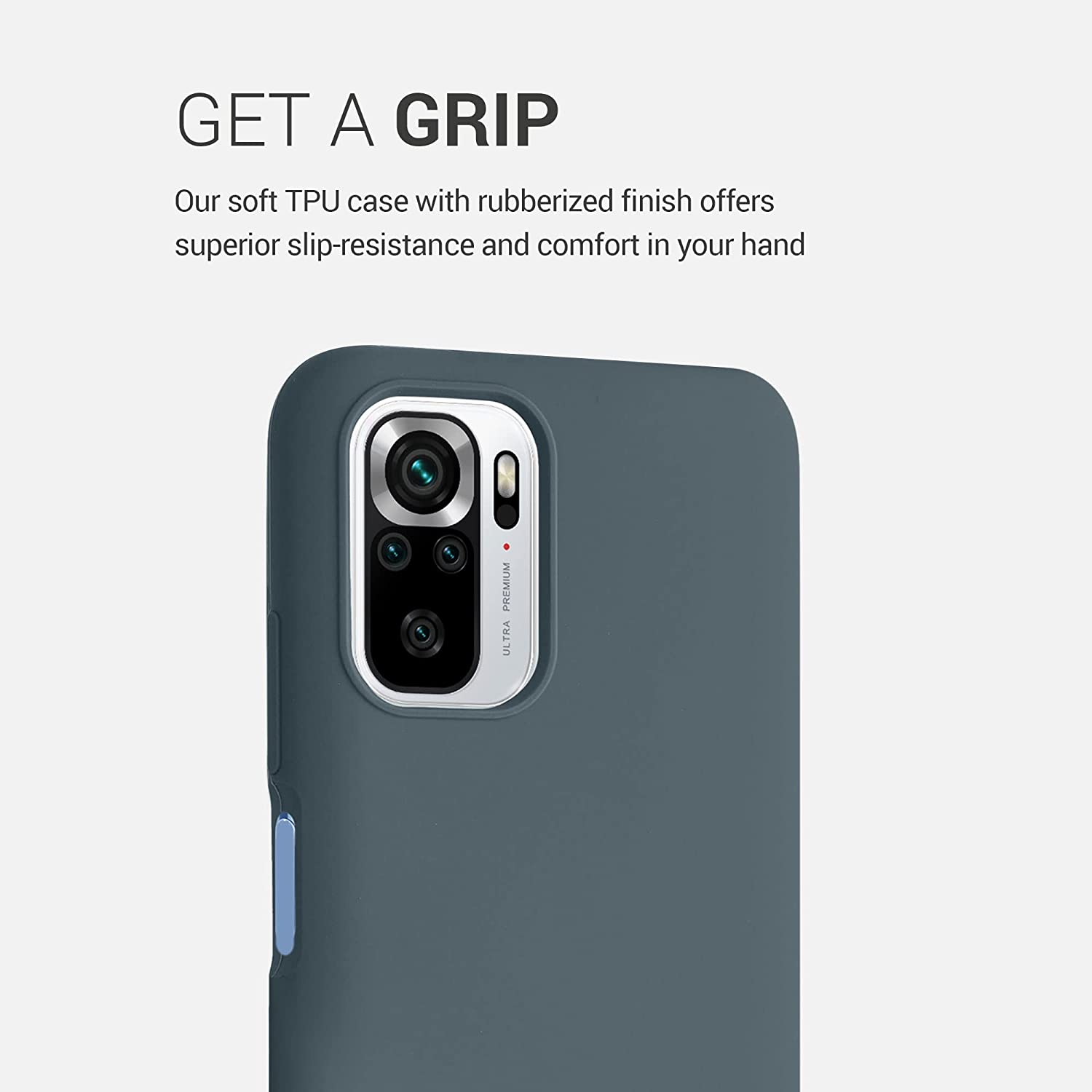 KW Xiaomi Redmi Note 10 / Note 10s / Poco M5s Θήκη Σιλικόνης Rubber TPU - Slate Grey - 54543.202