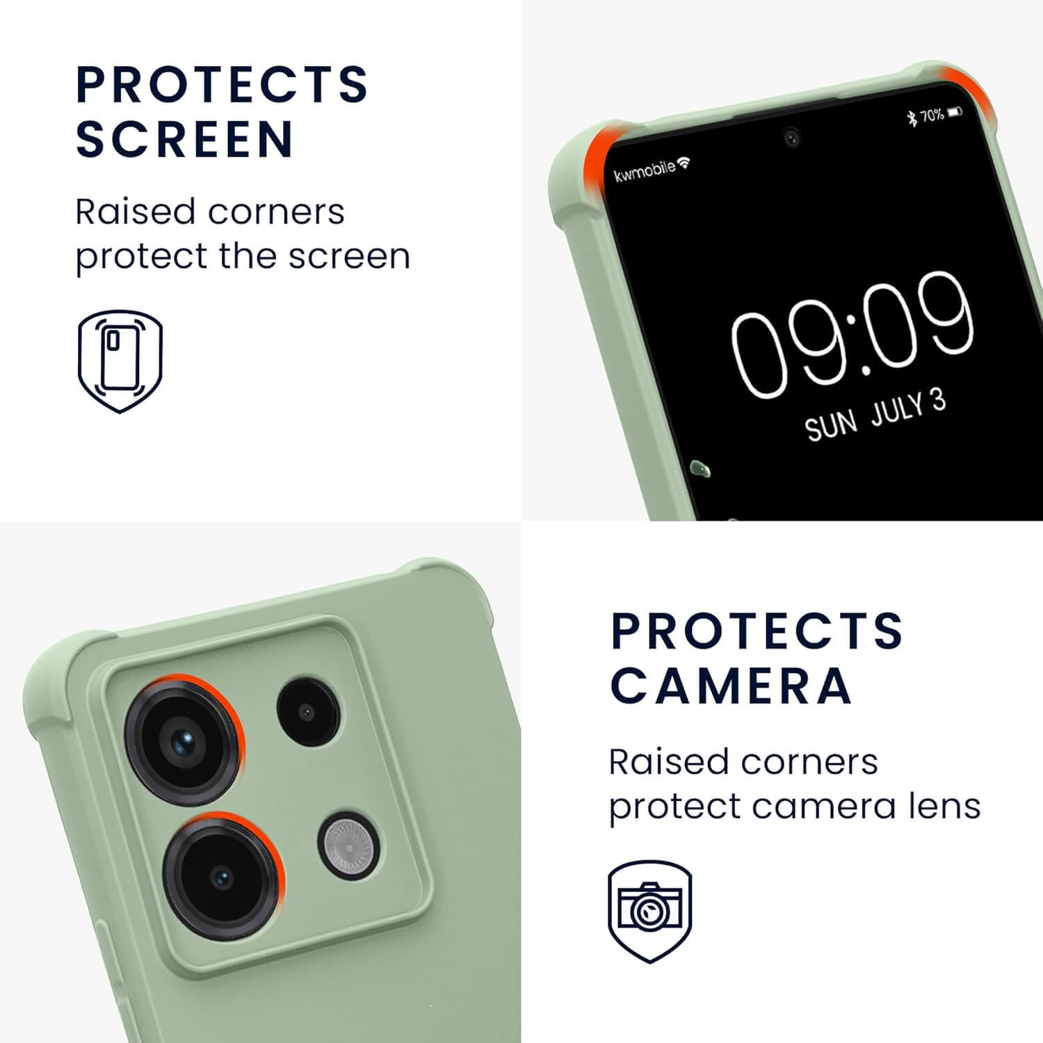 KW Xiaomi Redmi Note 13 Pro 5G / Poco X6 5G Θήκη Σιλικόνης TPU με Λουράκι - Grey Green