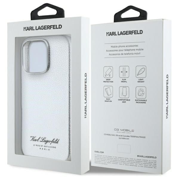 Karl Lagerfeld iPhone 16 Pro - FW Hotel RSG Σκληρή Θήκη με Επένδυση Συνθετικού Δέρματος - Grey - KLHCP16LPGWCMKHG