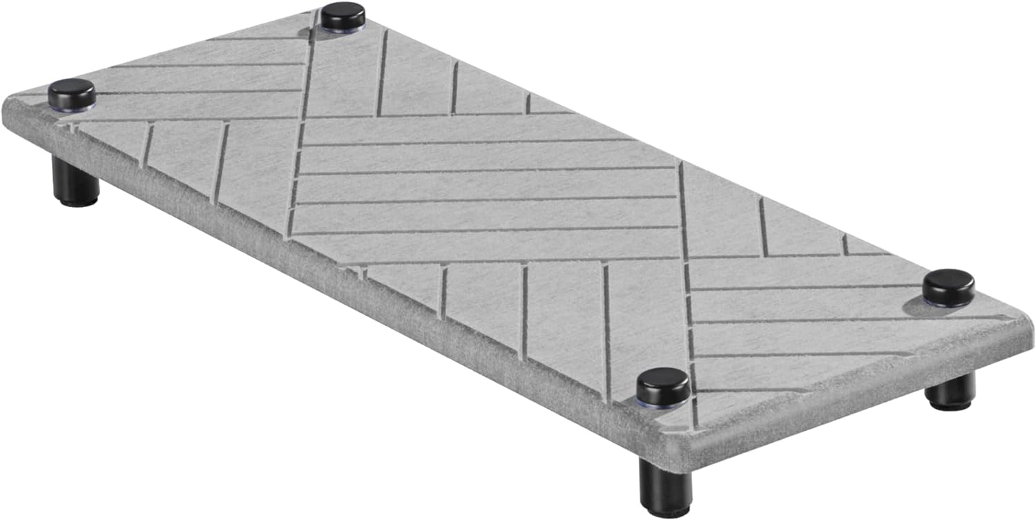 Navaris Δίσκος Οργάνωσης Νιπτήρα από Διατομίτη με Σχεδιασμό Γρήγορου Στεγνώματος - 28 x 11 x 2.5 cm - Grey - 61632.02