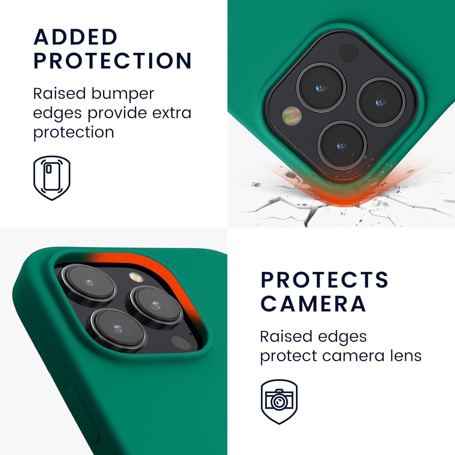 KW iPhone 15 Pro Θήκη Σιλικόνης Rubberized TPU - Emerald Green