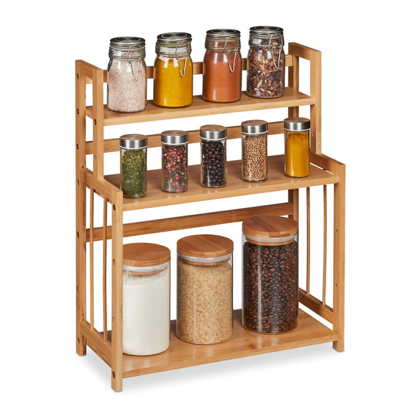 Relaxdays Bamboo Spice Rack Ξύλινο Ράφι Καρυκευμάτων από Μπαμπού - 4052025321154 - likebrands.gr