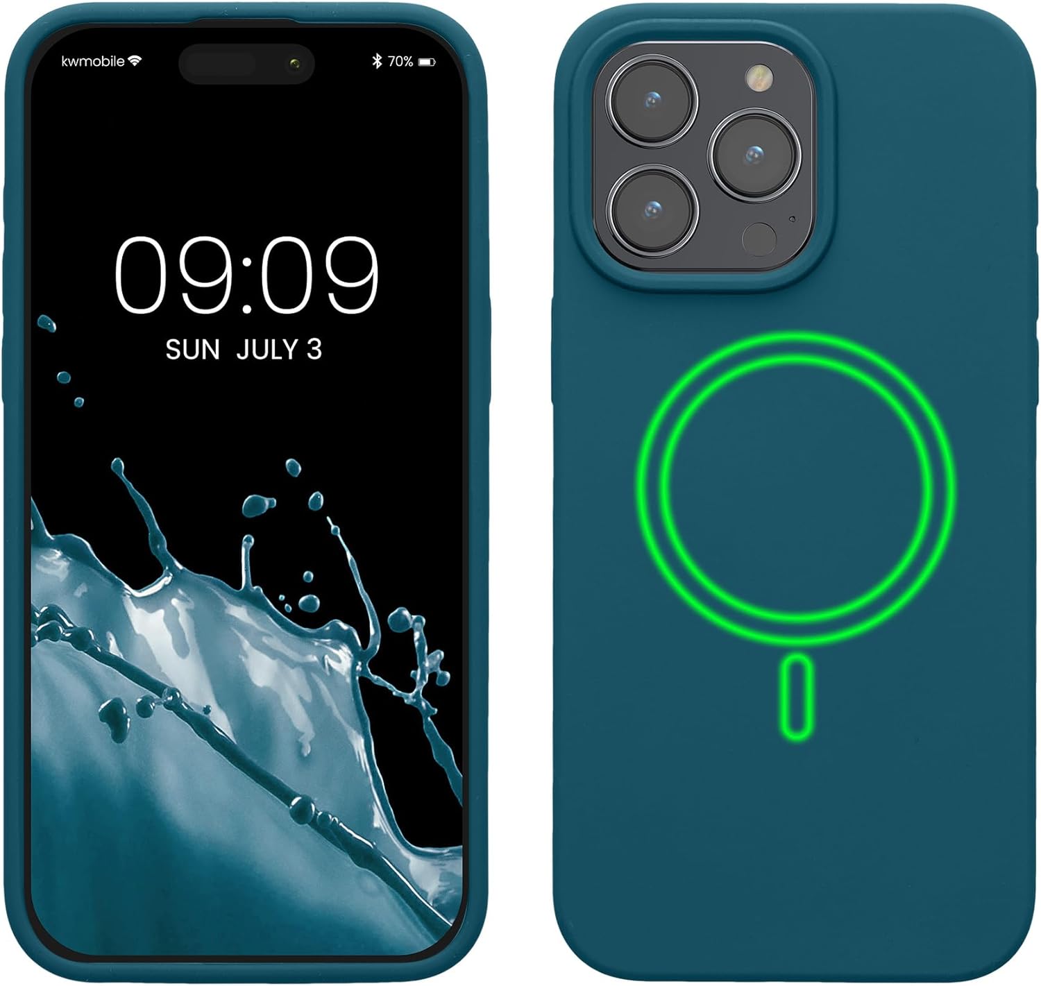 KW iPhone 15 Pro Max Θήκη Σιλικόνης Rubber TPU με MagSafe - Petrol Matte