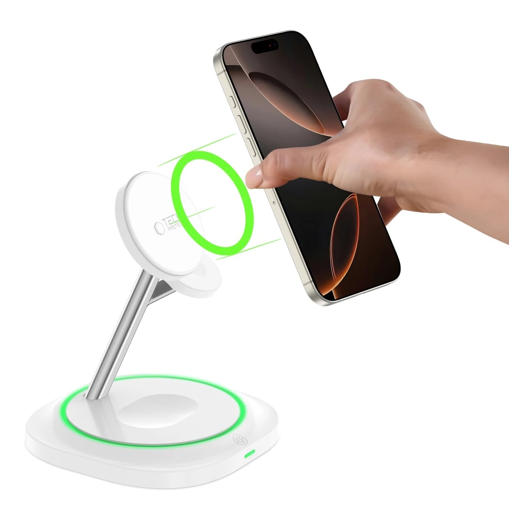 Tech-Protect QI15W-A46 3in1 Ασύρματος Μαγνητικός Φορτιστής MagSafe - White