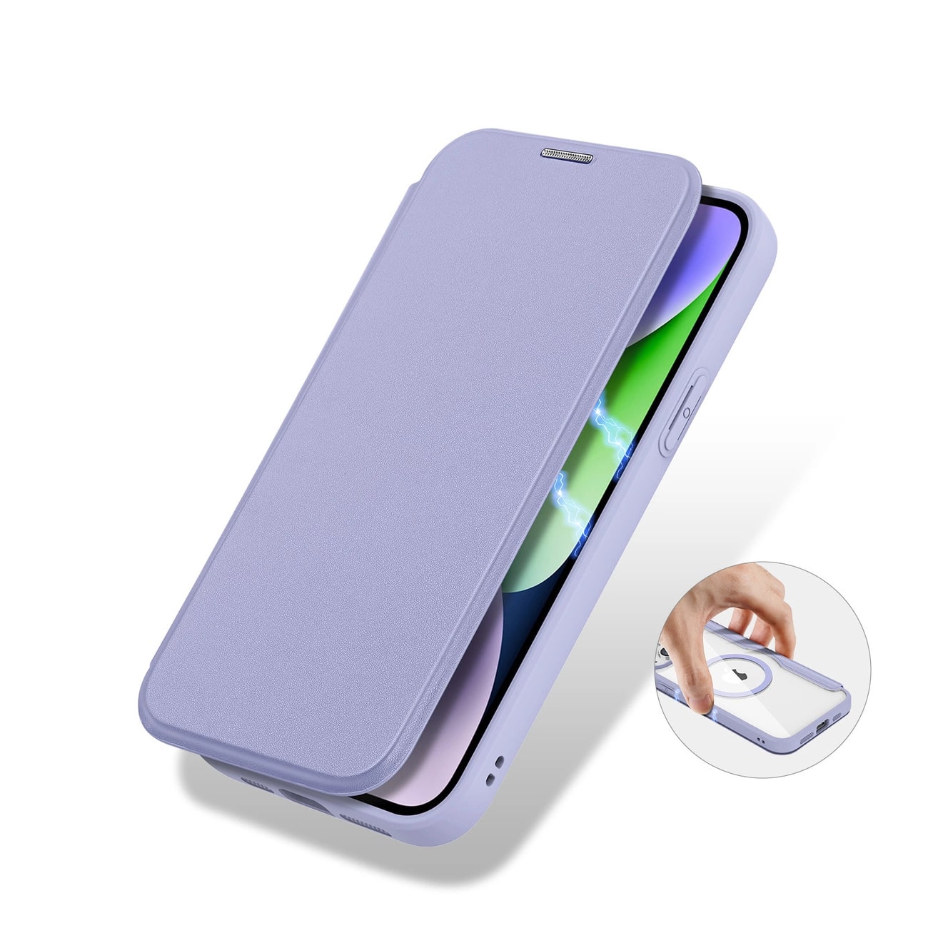 Dux Ducis iPhone 15 Skin X Pro Magnetic Flip Case Θήκη Βιβλίο με MagSafe - Purple