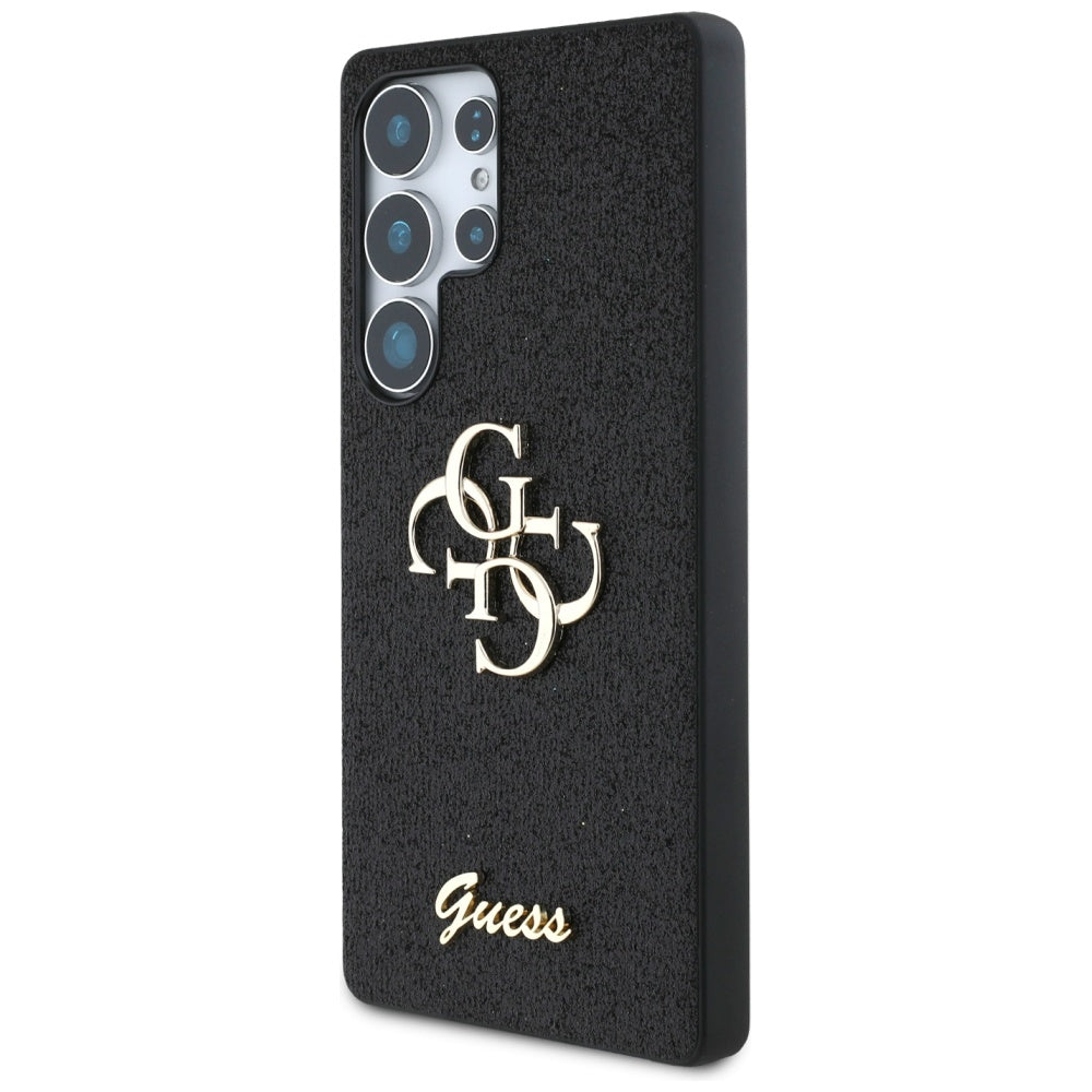 Guess Samsung Galaxy S25 Ultra - Fixed Glitter Big 4G - Σκληρή Θήκη με Πλαίσιο Σιλικόνης - Black - GUHCS25LHG4SGK
