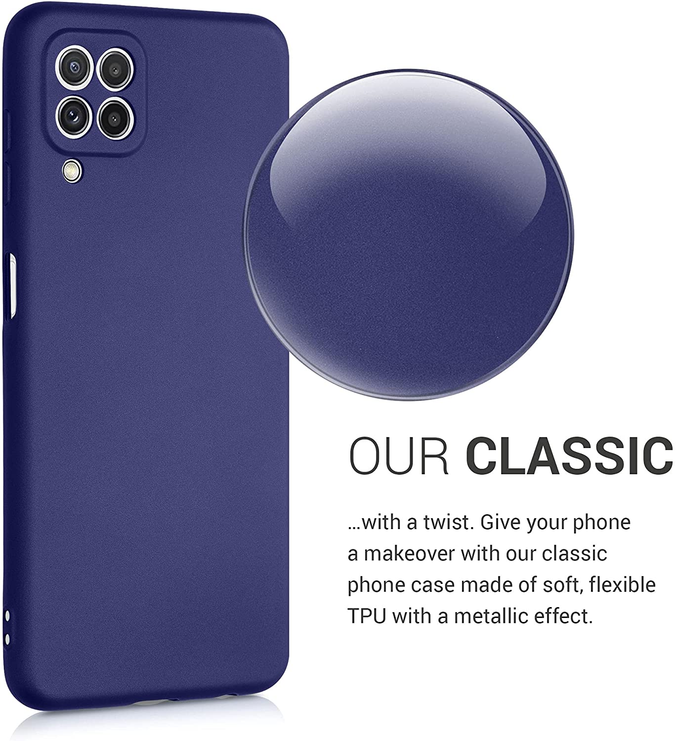 KW Samsung Galaxy A22 4G Θήκη Σιλικόνης TPU - Metallic Blue - 55495.64