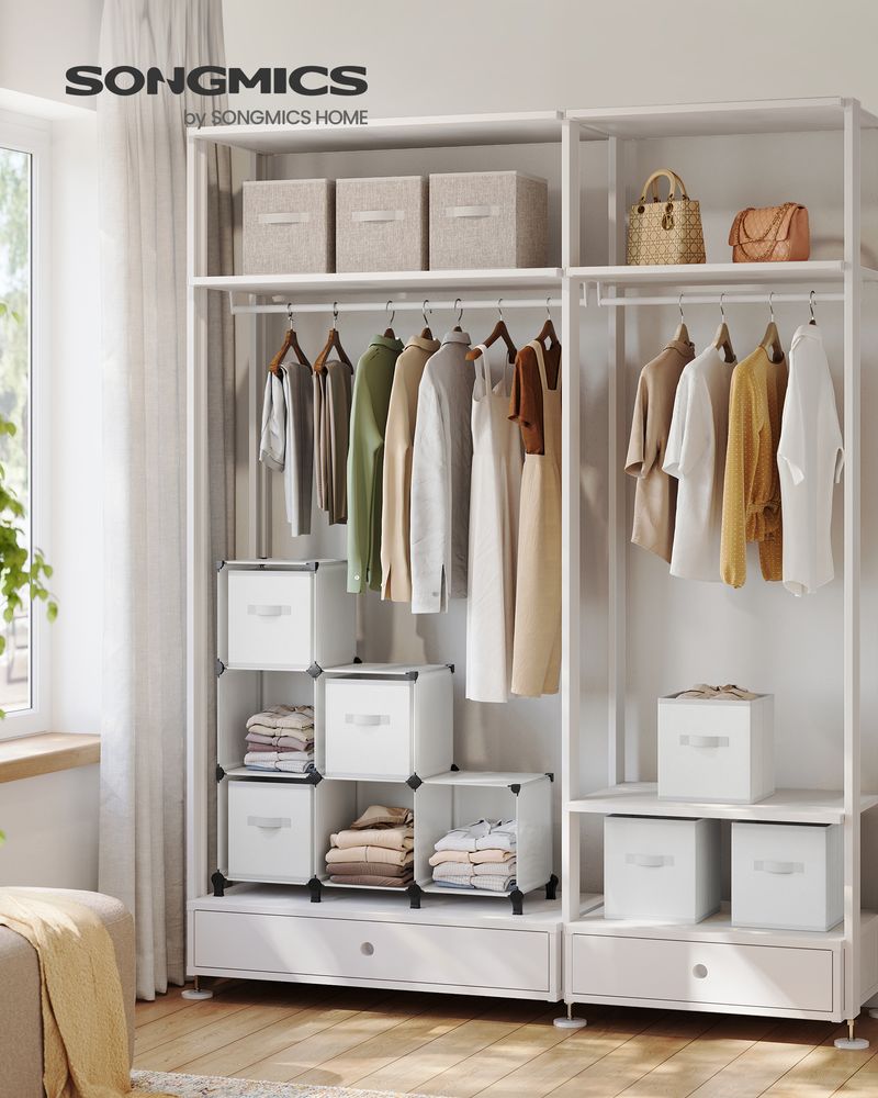 Songmics Πλαστική Παπουτσοθήκη με 6 Ράφια - Cloud White - LPC062W06