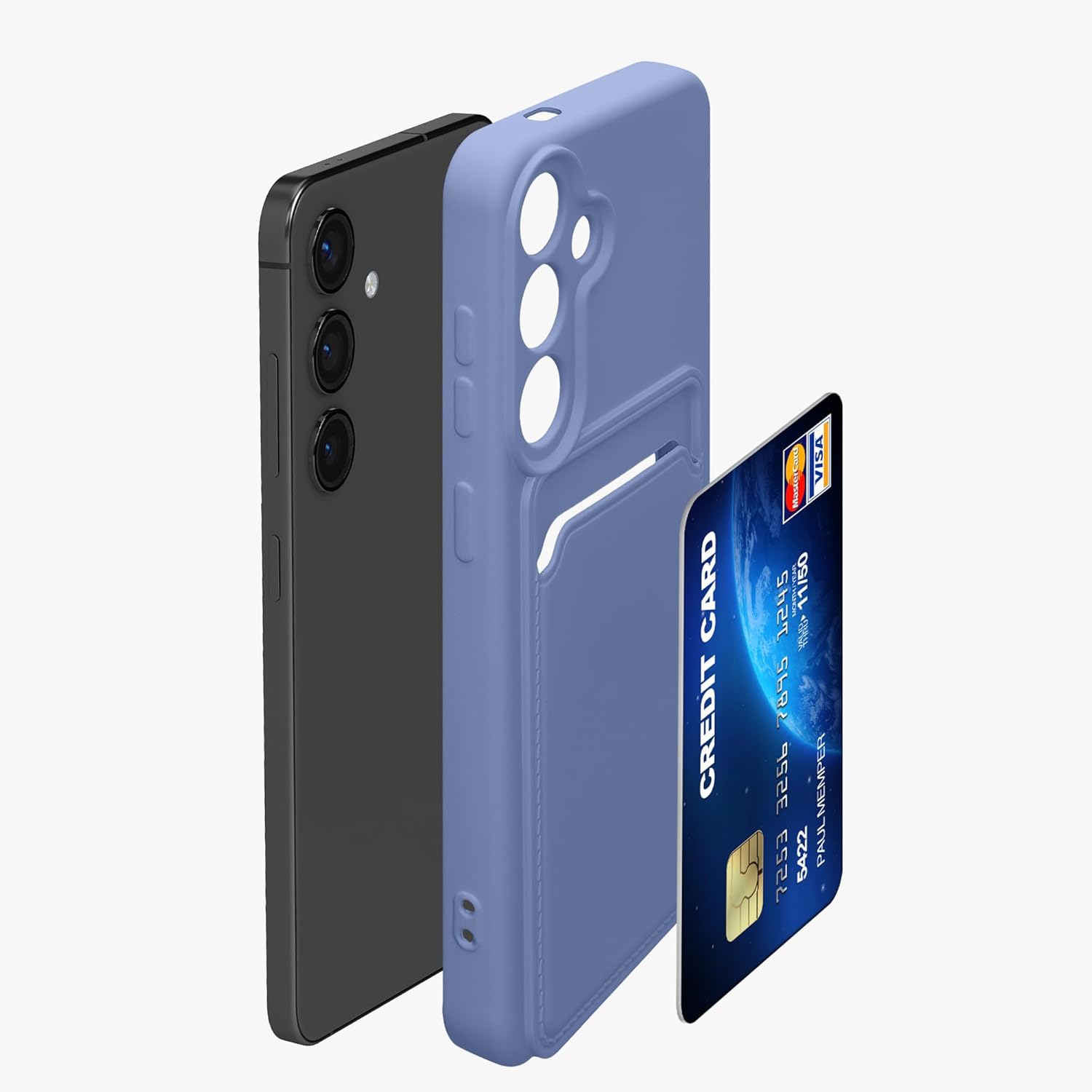 KW Samsung Galaxy S24 Θήκη Σιλικόνης TPU με Υποδοχή για Κάρτα - Lavender