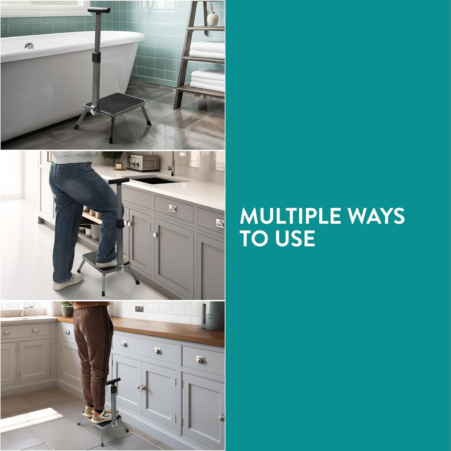 Navaris Αναδιπλούμενο Σκαλοπάτι με Λαβή - Grey - 60999.01