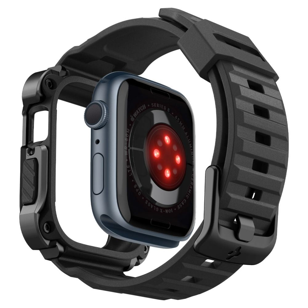 Spigen Λουράκι Apple Watch 7 / 8 45mm Tough Armor Pro με Θήκη Προστασίας - Metal Black