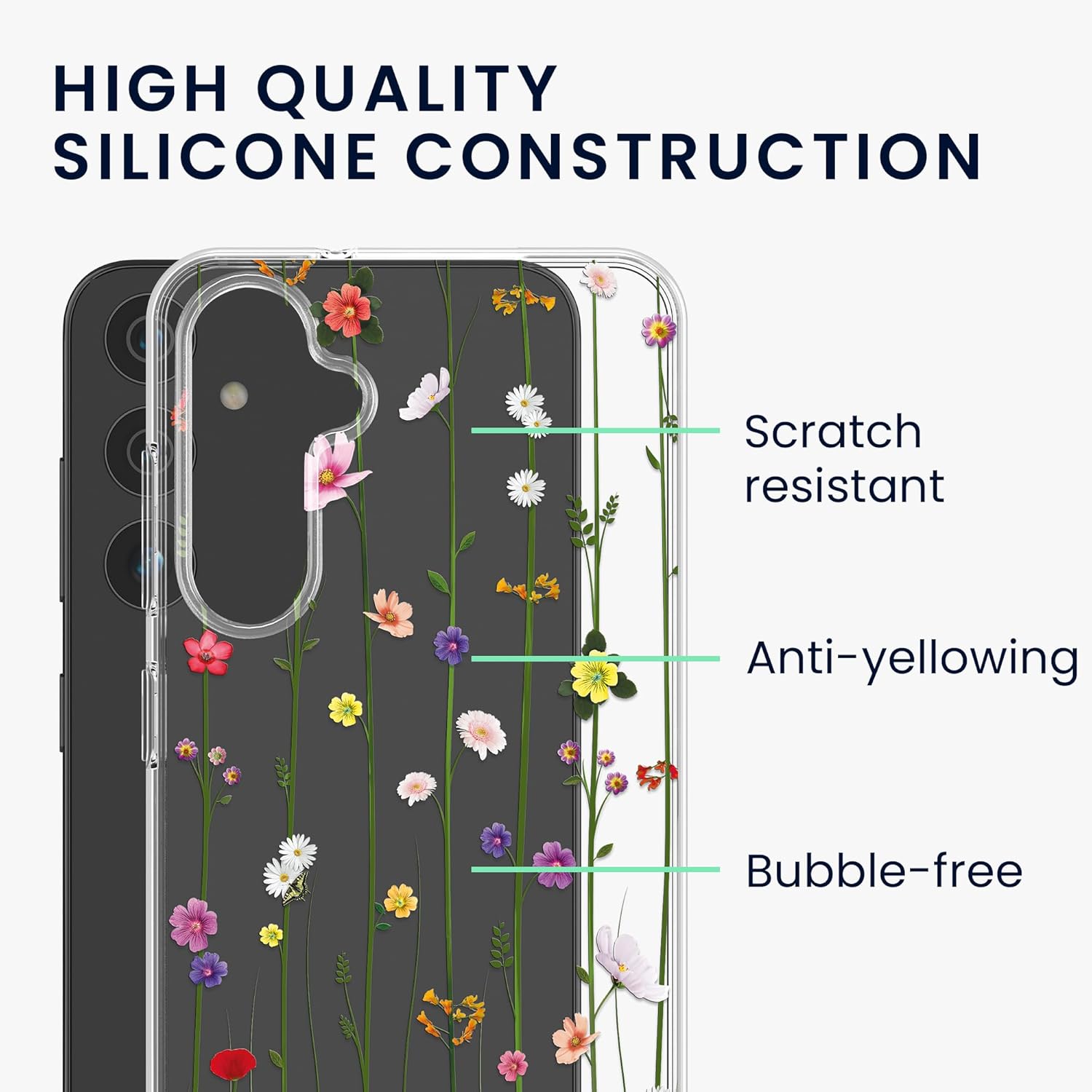 KW Samsung Galaxy A35 5G Λεπτή Θήκη Σιλικόνης TPU - Design Wild Flowers Tendril - Multicoloured / Διάφανη