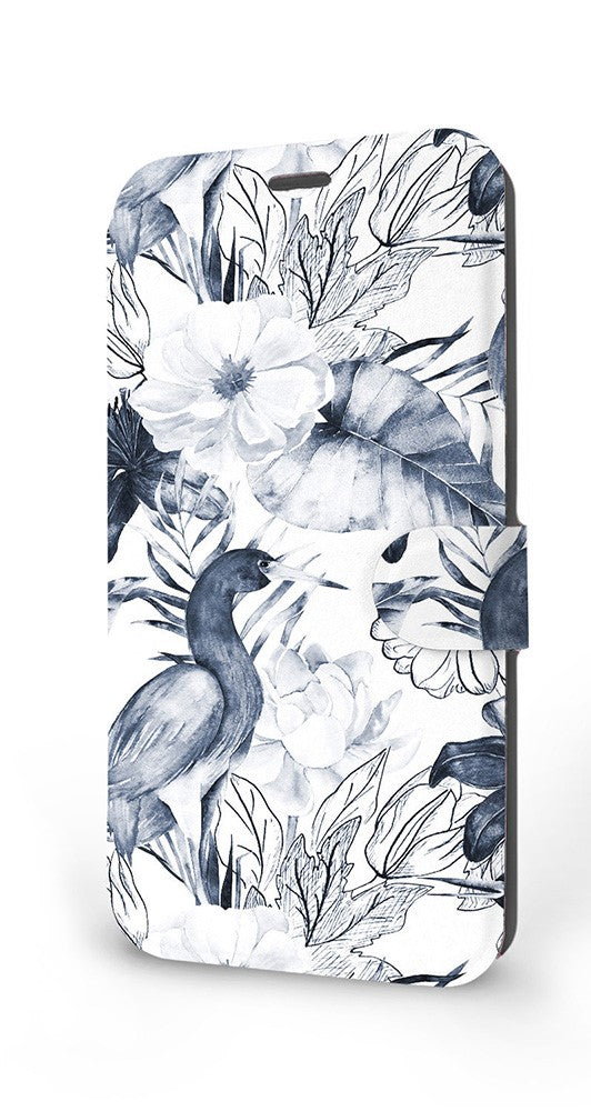 Mobiwear iPhone 13 Pro Θήκη Βιβλίο Slim Flip - Design Exotic Bird Crane and Flowers - MX09S