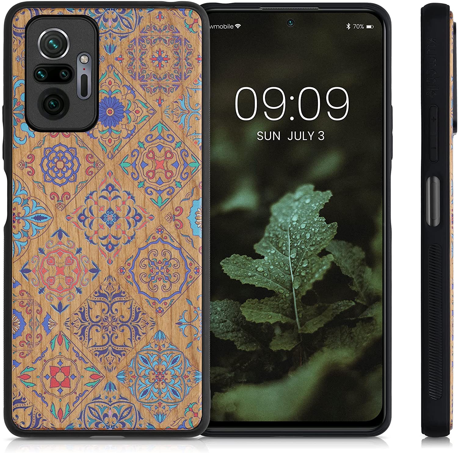KW Xiaomi Redmi Note 10 Pro Θήκη από Φυσικό Ξύλο - Design Moroccan Vibes - Multicolour / Brown - 55940.04