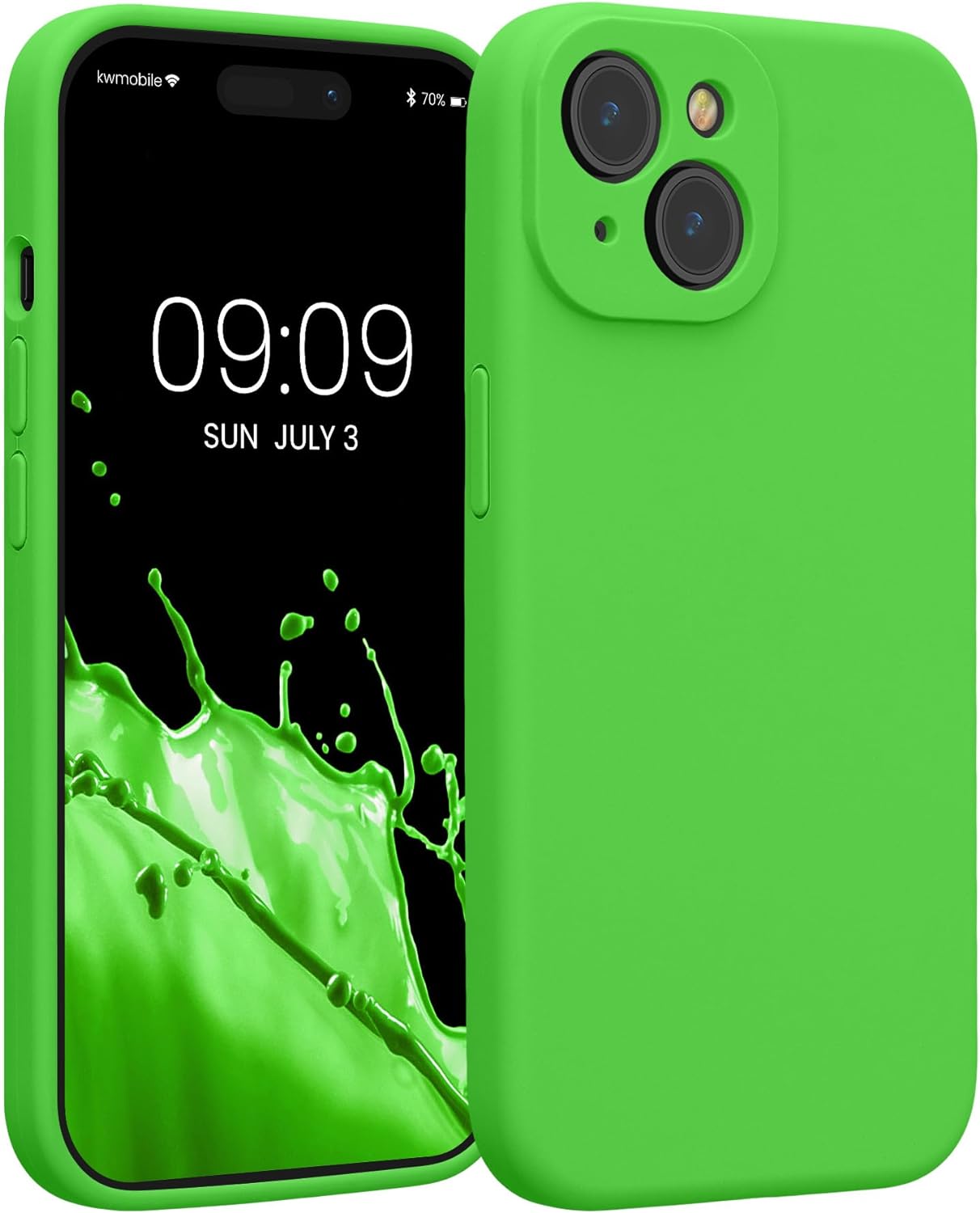 KW iPhone 15 Θήκη Σιλικόνης Rubberized TPU - Lime Green