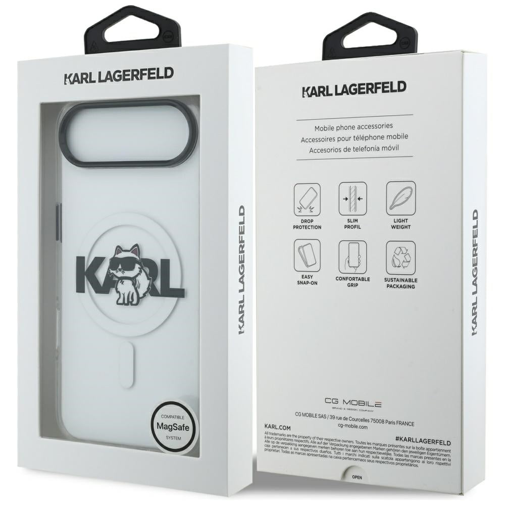 Karl Lagerfeld iPhone Air - IML Choupette Sketch Logo MagSafe - Σκληρή Θήκη με Πλαίσιο Σιλικόνης - Clear - KLHMP17MHGCHGKBT