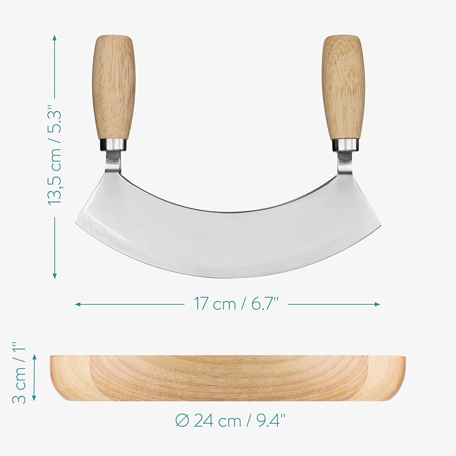 Navaris Ξύλινη Επιφάνεια Κοπής με Μαχαίρι - Light Brown - 52978.02