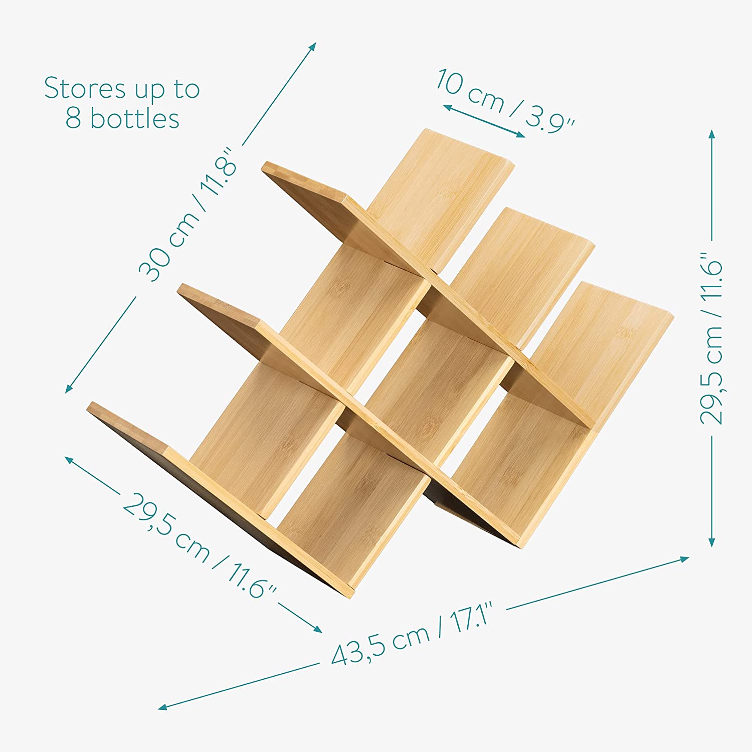 Navaris Ξύλινο Ράφι Ποτών από Μπαμπού - 43,5 x 10 x 29,5 cm - Light Brown - 54003.24
