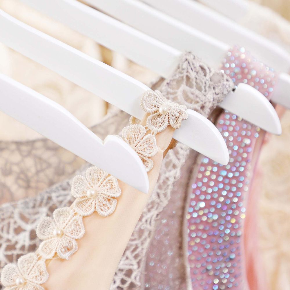 Songmics Σετ με 20 Ξύλινες Κρεμάστρες Ρούχων - White - CRW003WT20