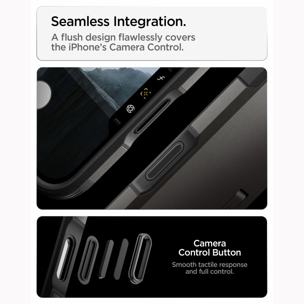 Spigen iPhone 18 Pro Max / iPhone 17 Pro Max - MagSafe Σκληρή Θήκη με Πλαίσιο Σιλικόνης και Σταντ - Tough Armor T Mag - Gunmetal