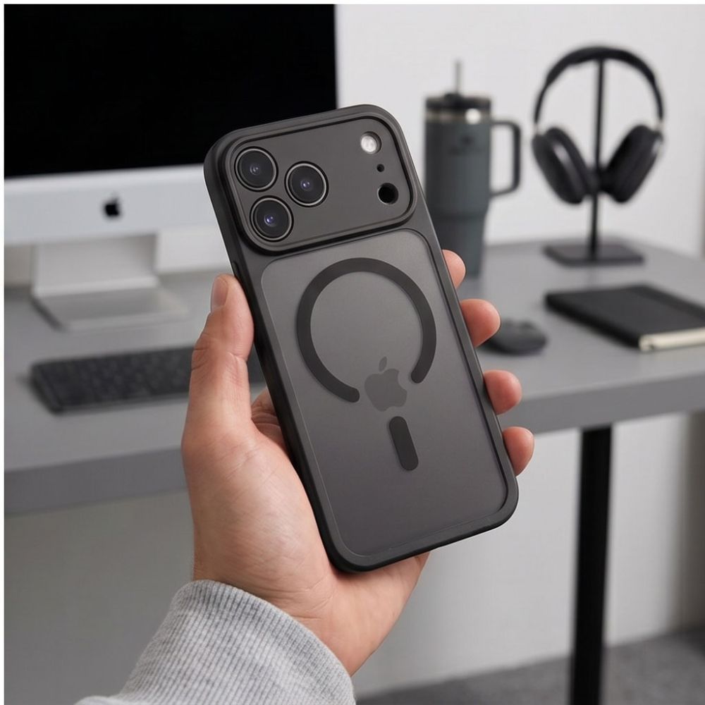 Tech-Protect iPhone 17 Pro / 18 Pro - Σκληρή Θήκη με Πλαίσιο Σιλικόνης και MagSafe - BasicMag - Matte Black