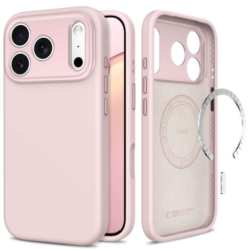 Tech-Protect iPhone 18 Pro / iPhone 17 Pro - Σκληρή Θήκη με Πλαίσιο Σιλικόνης και MagSafe - Uniq MagSafe CC - Soft Pink