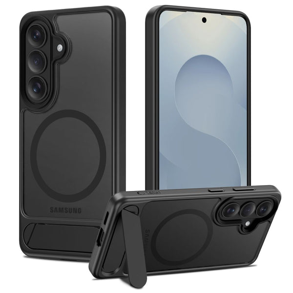 Tech - Protect Samsung Galaxy S26 - Σκληρή Θήκη με Πλαίσιο Σιλικόνης και Σταντ - Magrack MagSafe - Matte Black