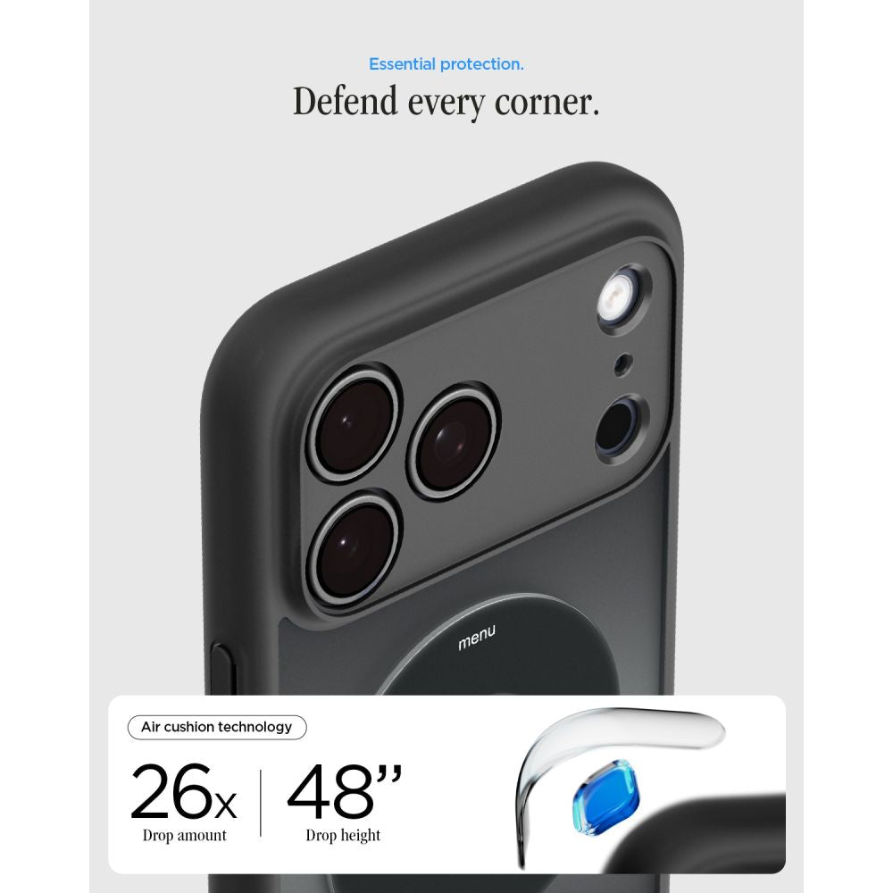 Spigen iPhone 18 Pro Max / iPhone 17 Pro Max - Σκληρή Θήκη με Πλαίσιο Σιλικόνης Και MagSafe - Ultra Hybrid Classic - Classic Black